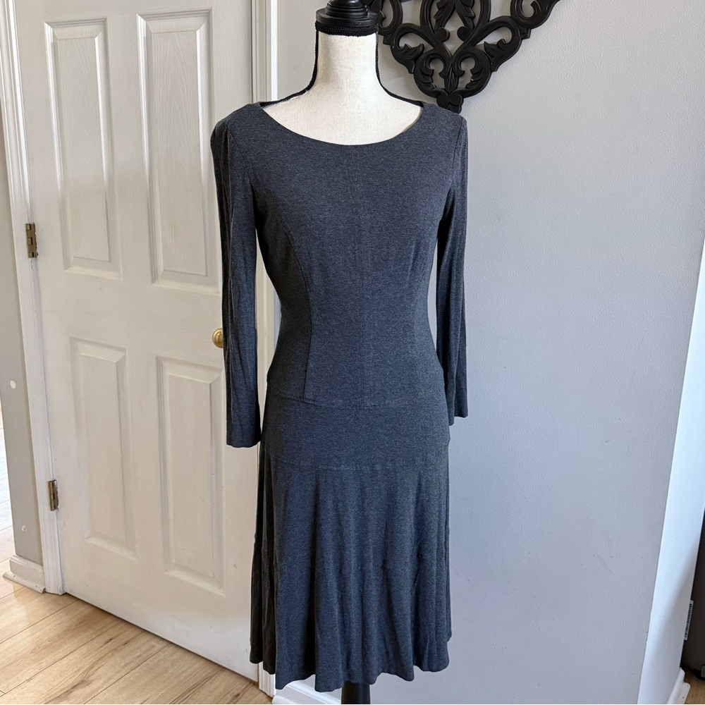 Anne Klein Charcoal Long Sleeve Dress